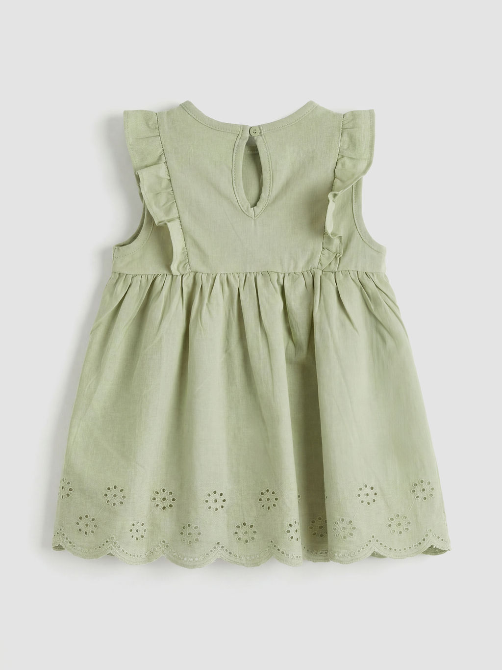 Bisiklet Yaka F?rf?rl? Brode ??lemeli K?z Bebek Elbise