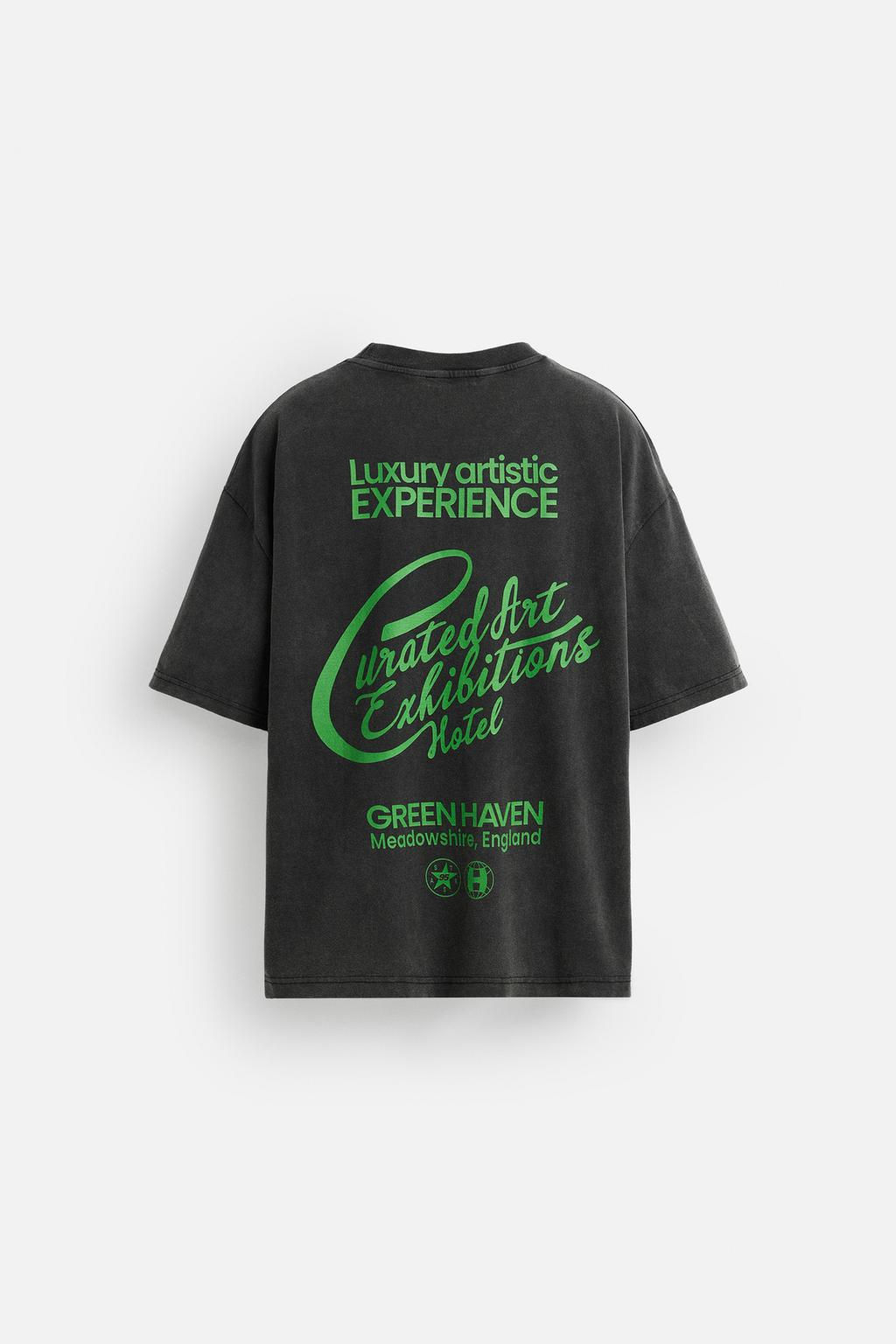 WASHED TEXT T-SHIRT - Zara фото 8