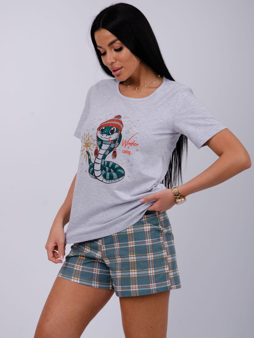 Пижама Символ 2 шорты, трикотаж - Малина фото 5