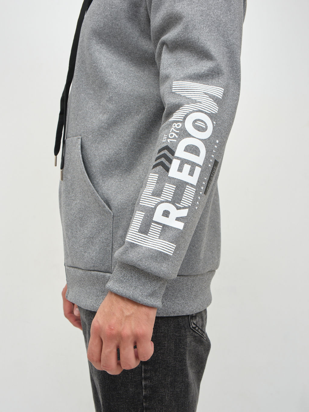 Толстовка муж. Дэнди 3-х нитка начес серый