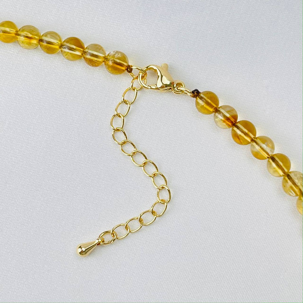 Бусы детские из Цитрина и Перламутра 35 см +