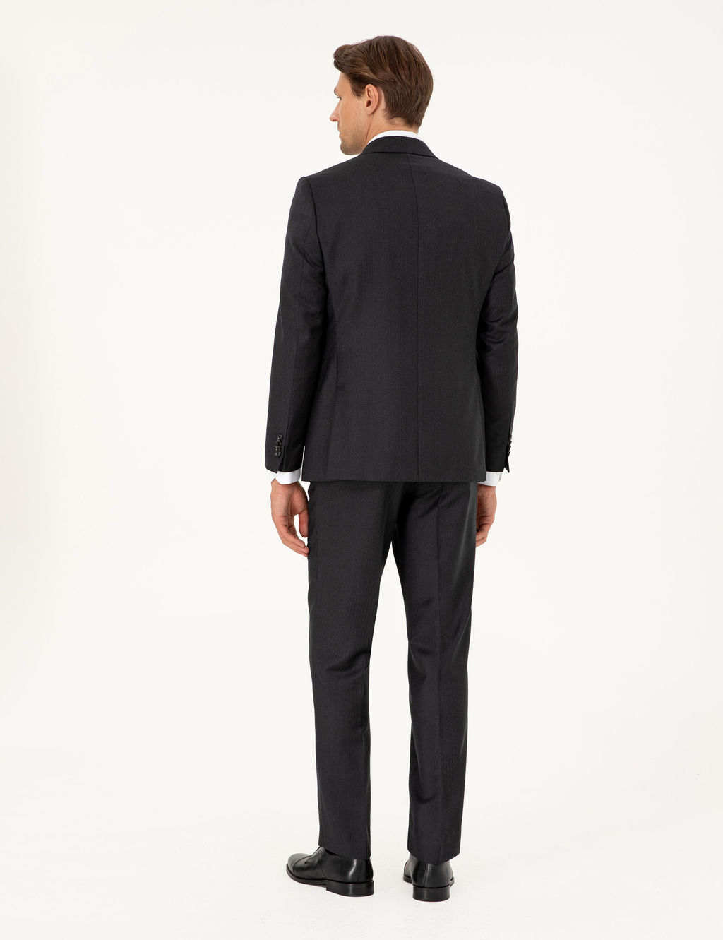 Antrasit Slim Fit _izgili Y_n Tak_m Elbise