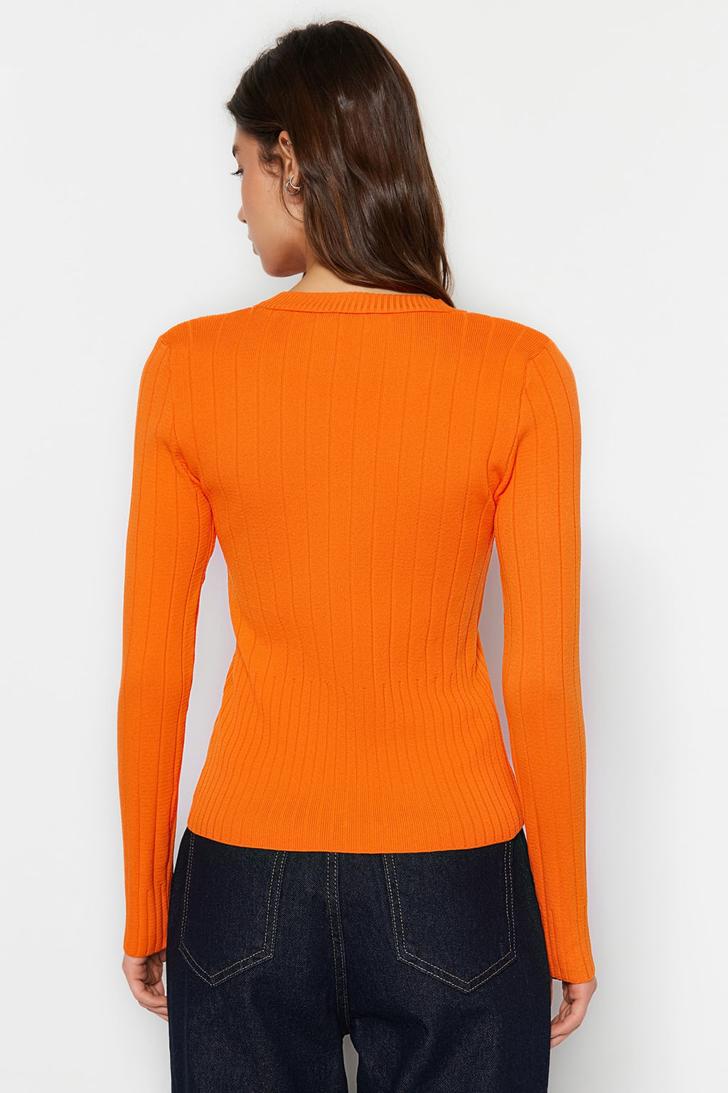 Mor Basic Bisiklet Yaka Triko Kazak TWOAW23KZ01249 - Trendyolmilla фото 12