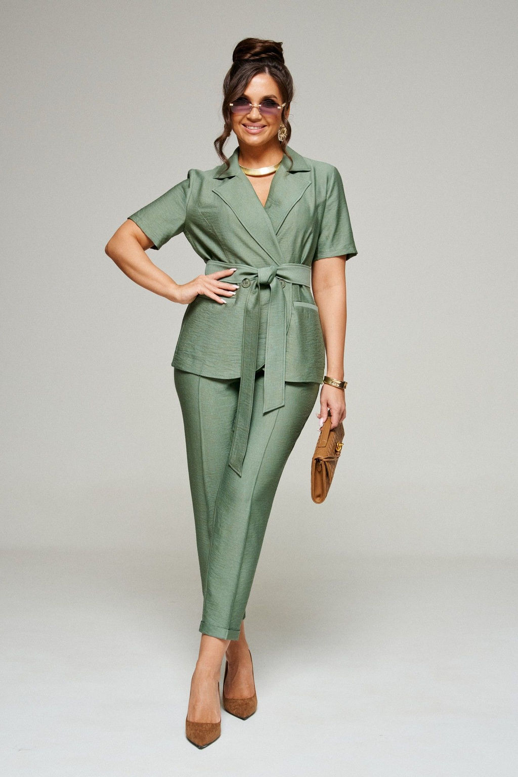 Костюм 6331 хаки, Брюки, Жакет - Beautiful and free фото 4