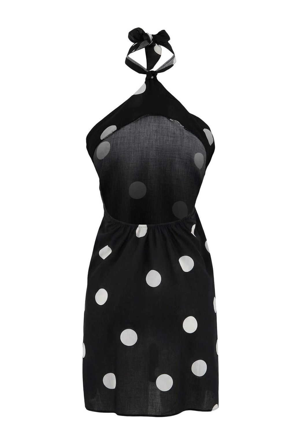 Puantiyeli Dokuma Baglama Detayl? Mini Plaj Elbisesi TBESS26EL00019