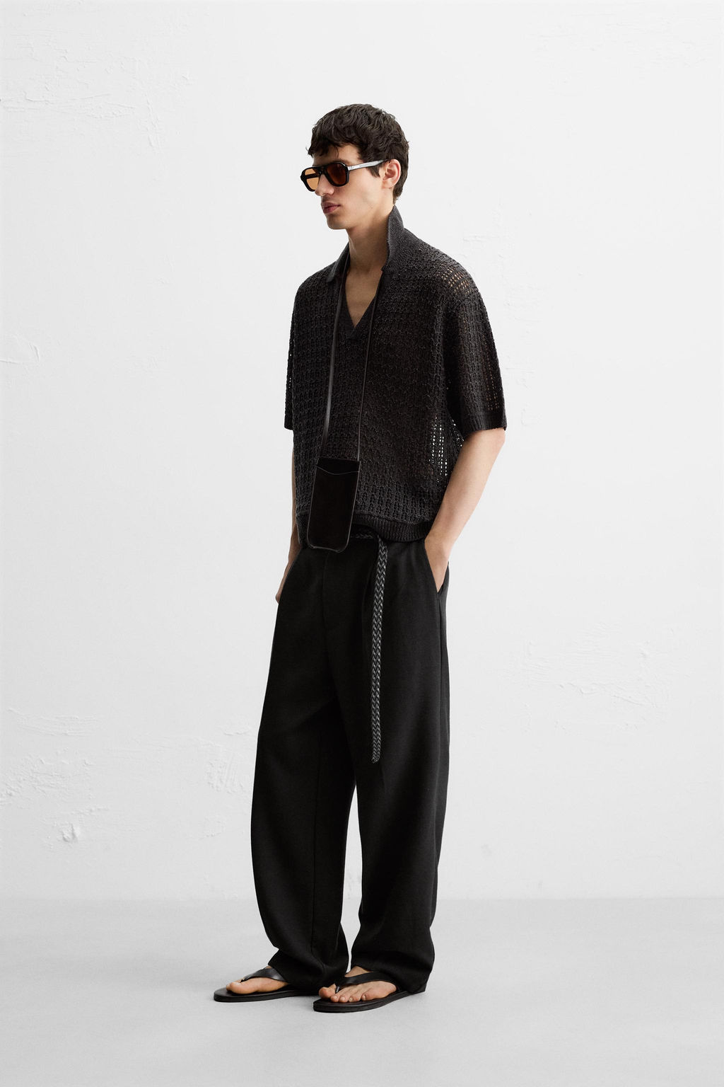 OPEN KNIT POLO SHIRT - Zara фото 4