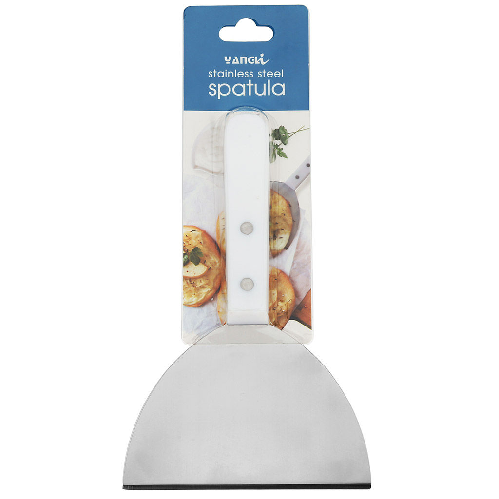Светлана Лопатка-шпатель кулинарная из нержавеющей стали 20,5х13х1,8см, пластмассовая ручка, в блистере (Китай) - Домашняя мода фото 2