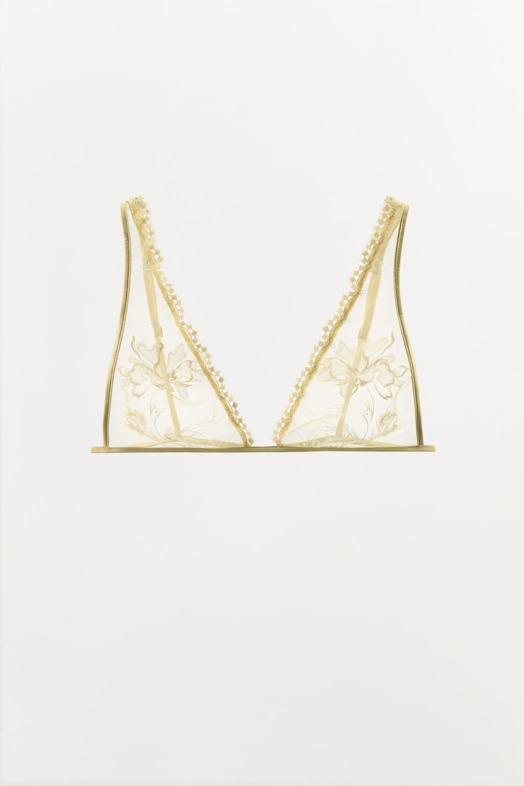 EMBROIDERED MESH TRIANGLE BRALETTE - Zara фото 5