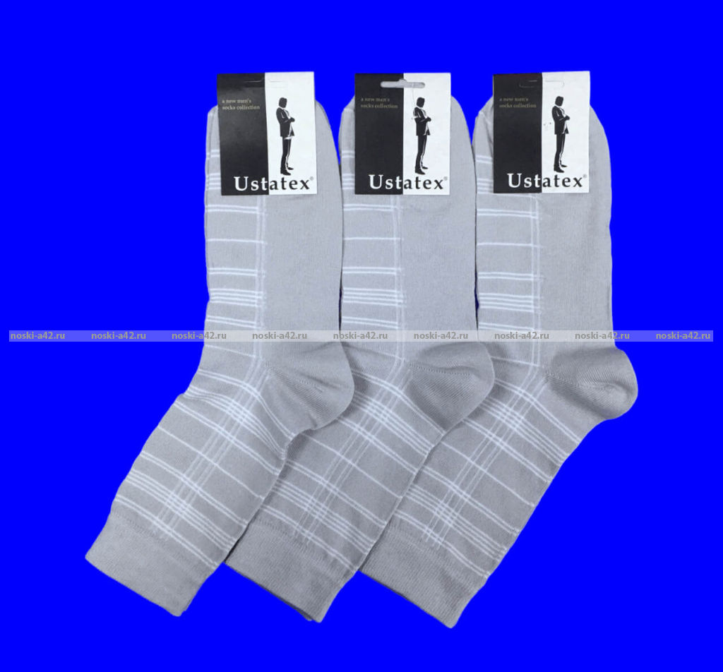 Цена за 10 пар. ЮстаТекс носки мужские 1с6 серые