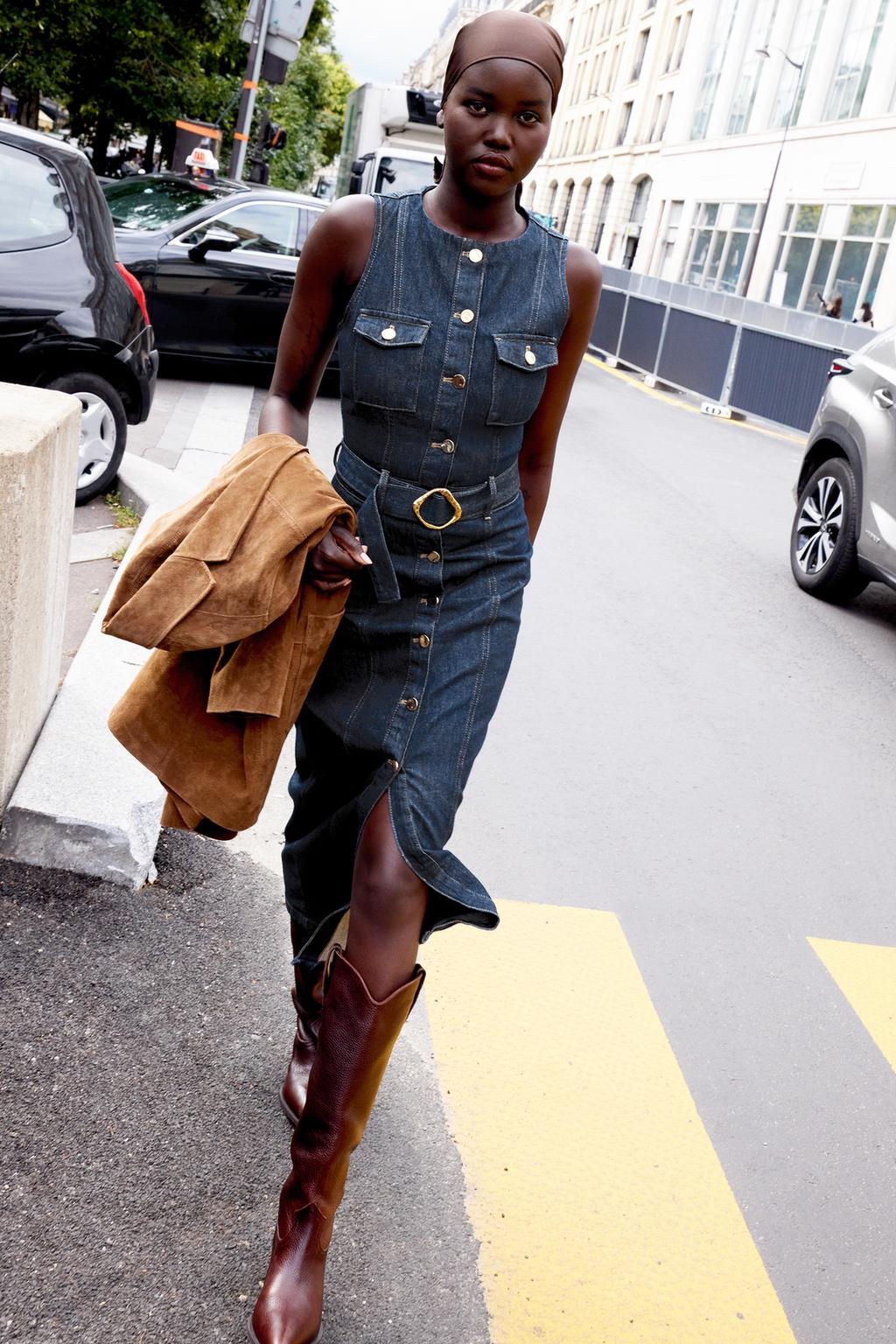 Z1975 DENIM DRESS WITH BELT