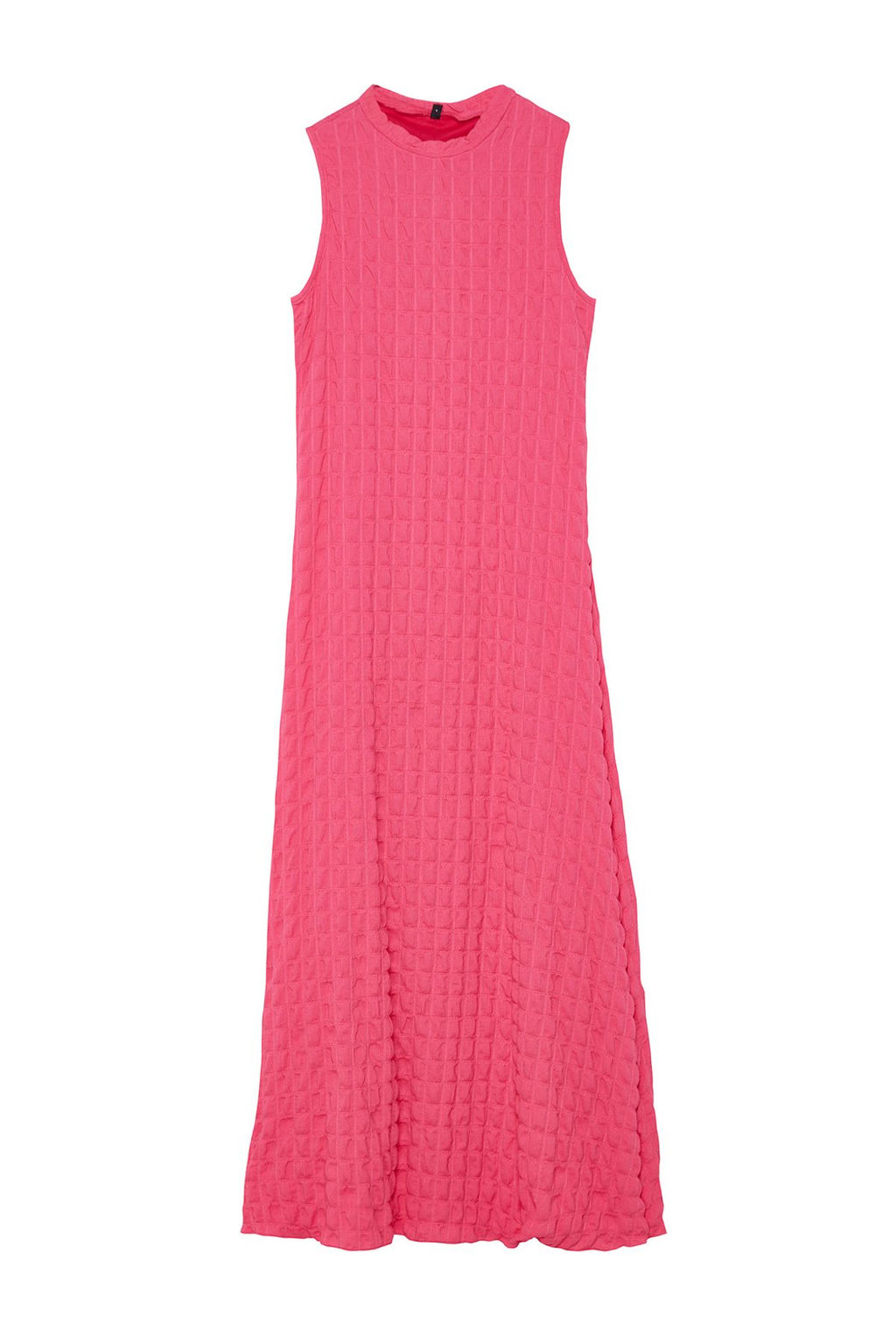 TRENDYOLMILLA Beyaz Duz Dokulu A Kesim/Can Form Bisiklet Yaka Dokulu Maxi Elbise TWOSS24EL00683 фото 12