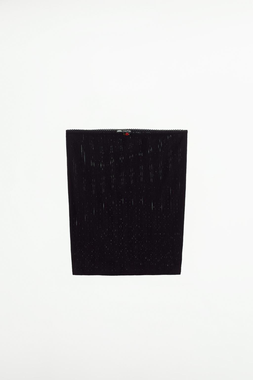 POINTELLE SKIRT WITH LACE TRIM - Zara фото 4