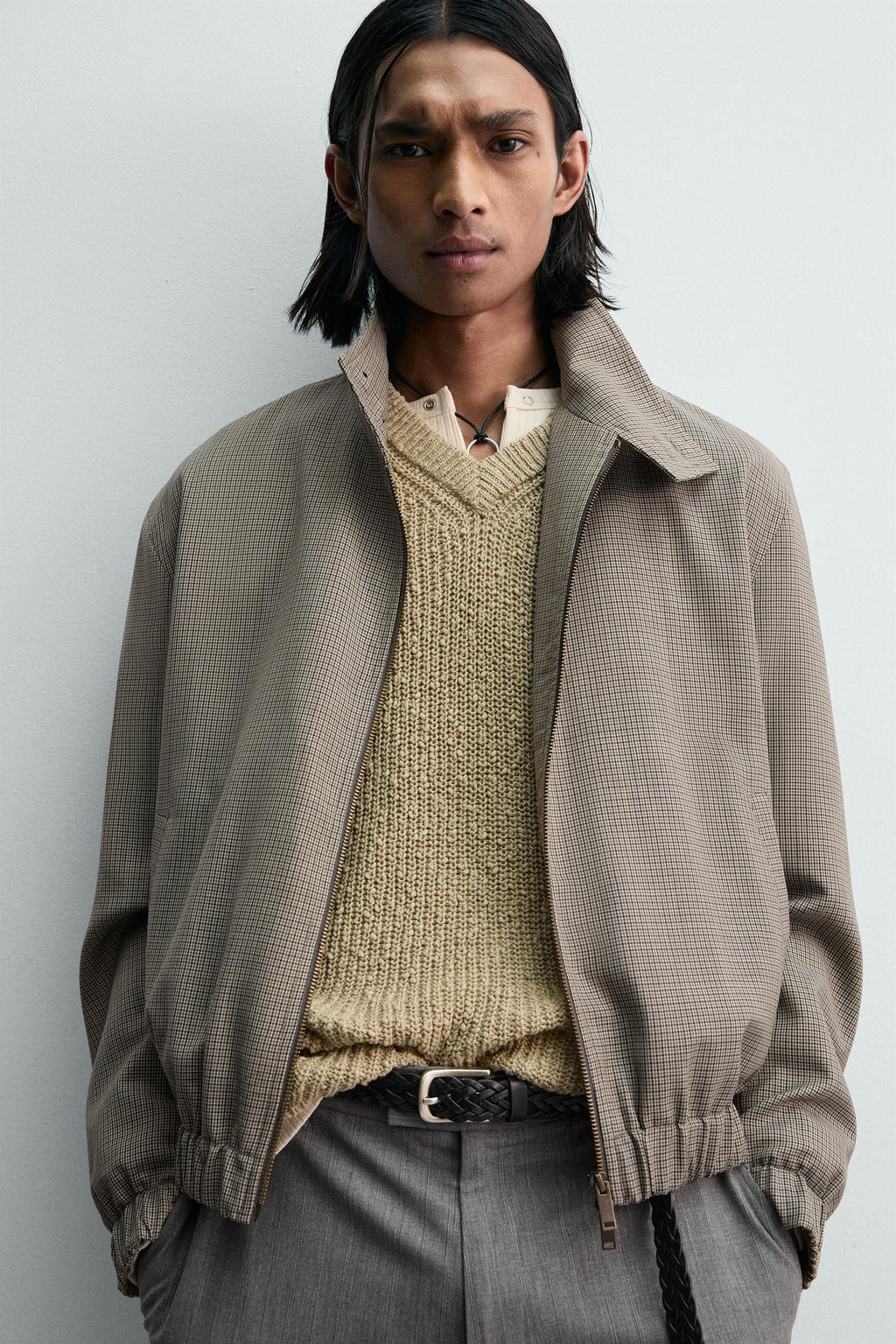 LIMITED EDITION RELAXED FIT HOUNDSTOOTH JACKET - Zara фото 14
