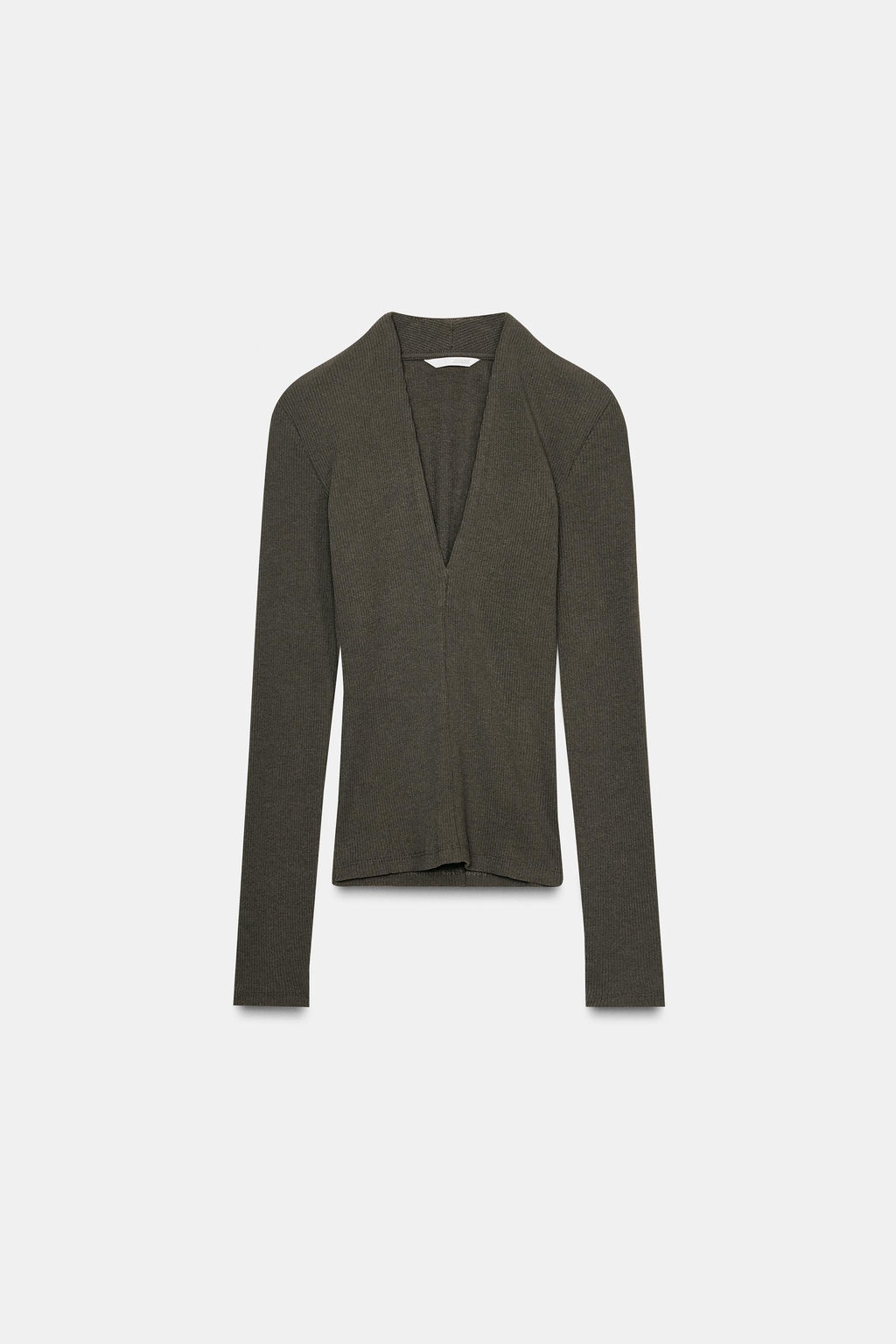 RIB V-NECK TOP - Zara фото 6