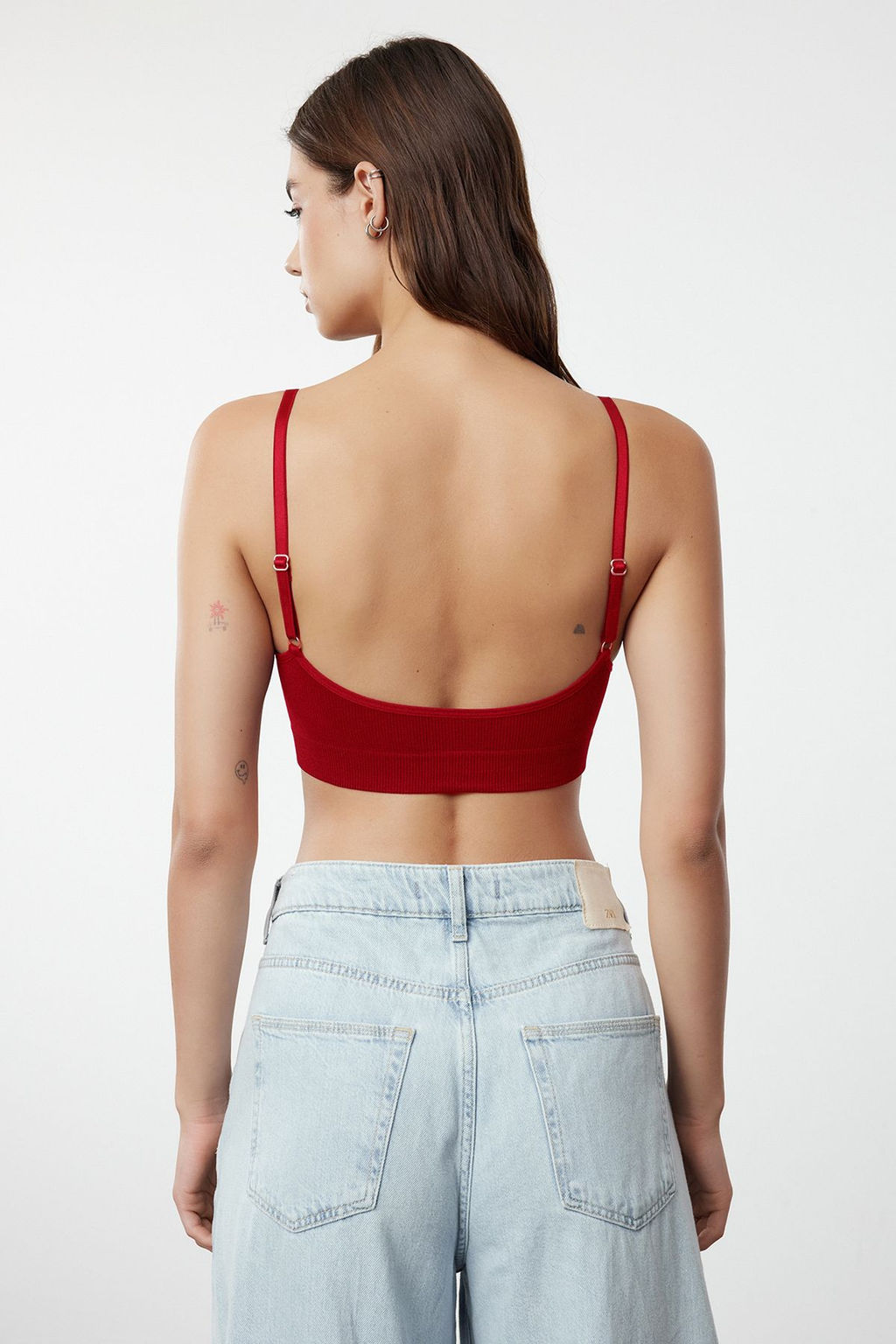 TRENDYOLMILLA Ekru Seamless/Dikissiz Ip Ask?l? Balensiz Kaps?z Bralette Orme Sutyen THMAW22SU0030 фото 4