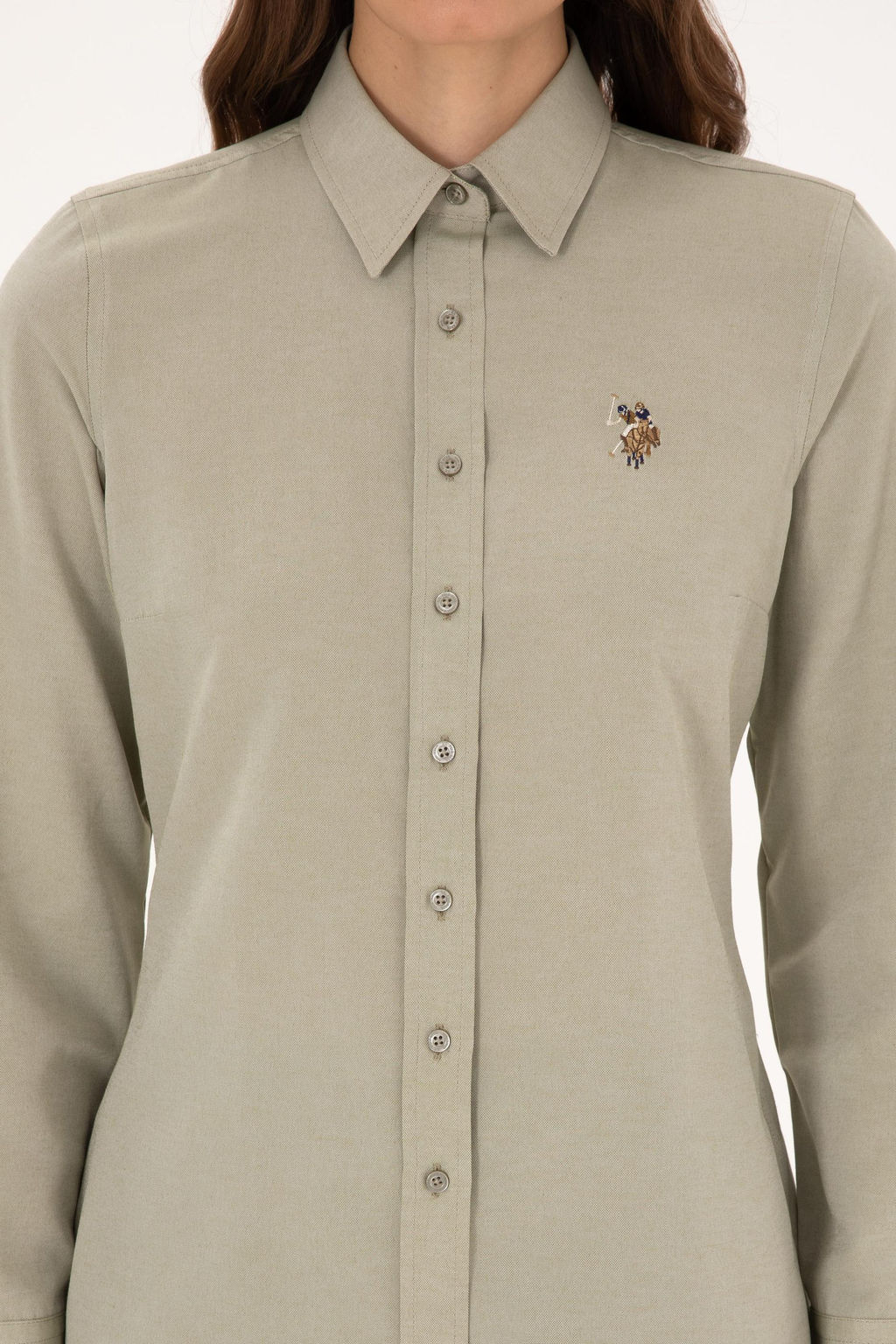 Kad_n A__k Haki Uzun Kollu Basic G_mlek - U.s. polo assn фото 6