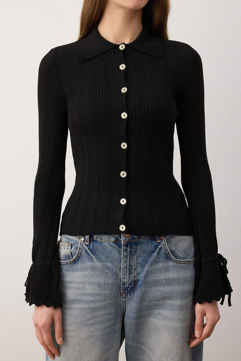 Ekru Merserize Gorunumlu Fitilli Polo Yaka Triko H?rka TWOAW26HI00111 - Trendyolmilla фото 23