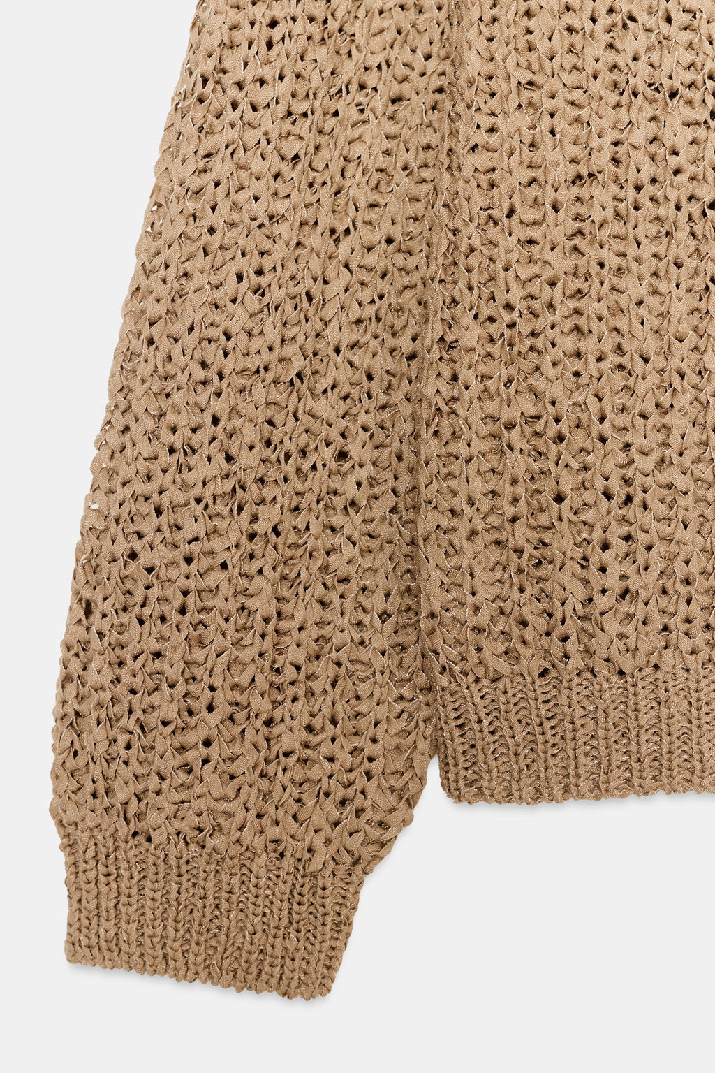 JERSEY PUNTO CINTA ENTRELAZADA / Camel claro - Zara фото 8