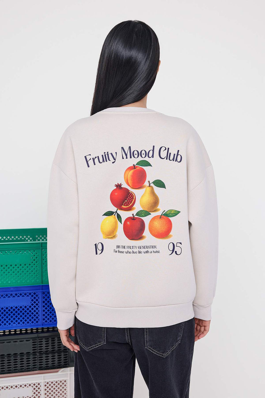 Teen Tas S?rt Bask?l? Oversize/Genis Kal?p Kal?n Ici Polarl? Orme Sweatshirt TWOAW26SW00124 - Trendyolmilla фото 4