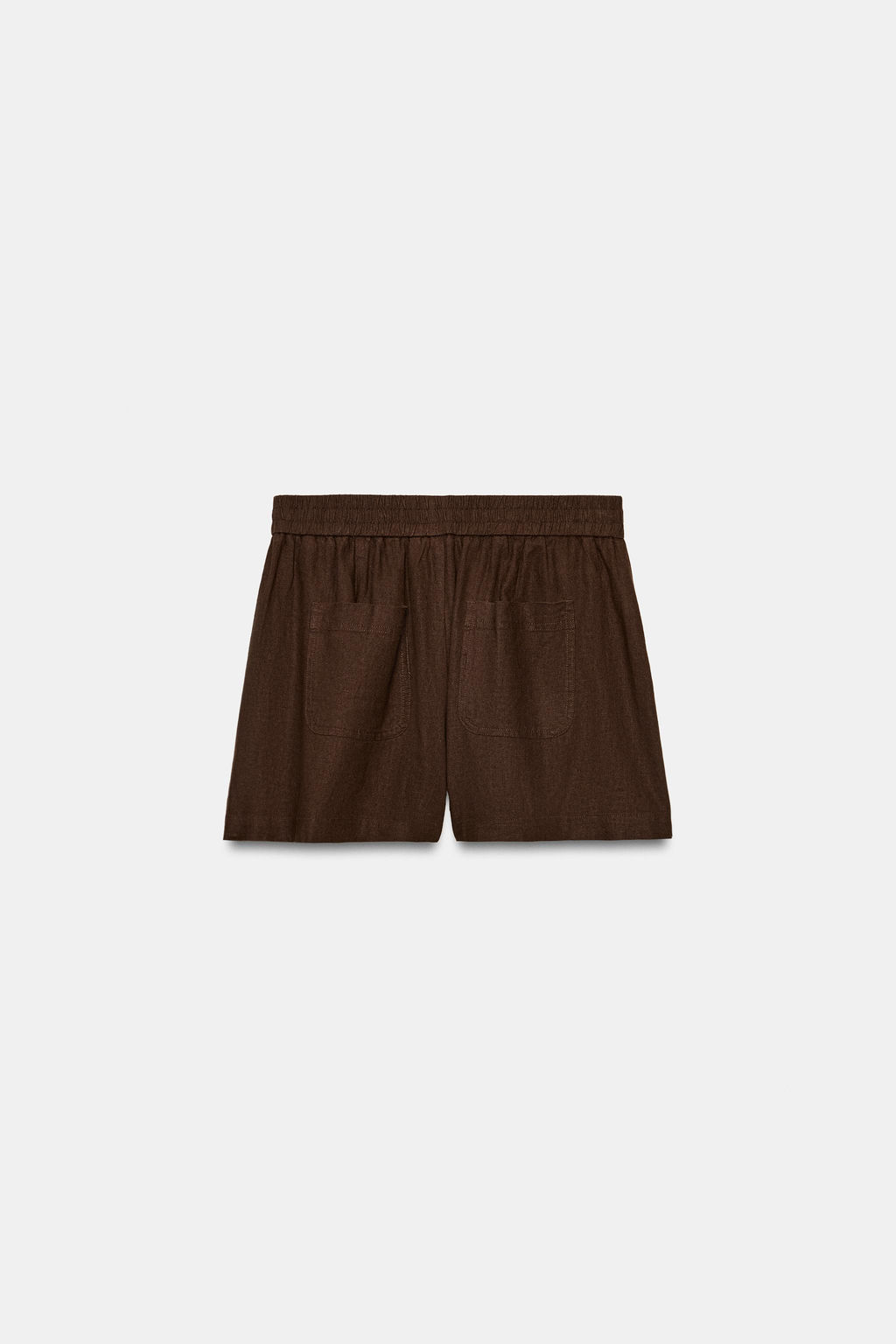 BERMUDA CON LINO CINTURA EL?STICA / Marr?n - Zara фото 8