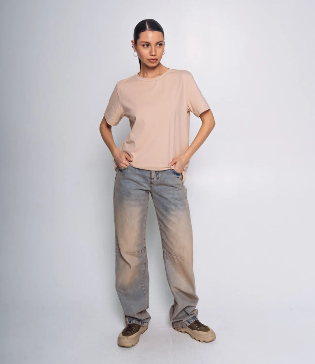 Футболка #1S600, крем-брюле