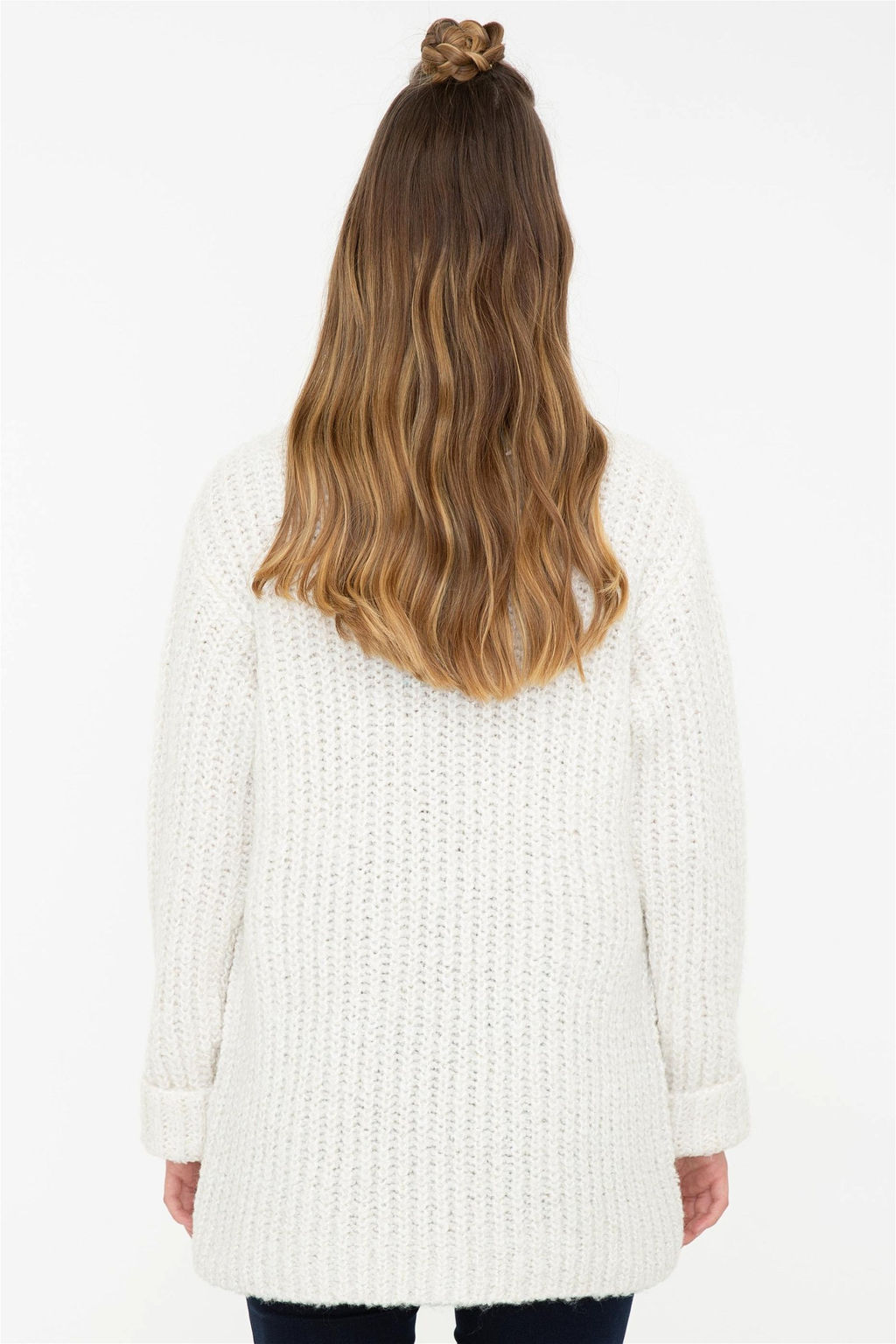 Женский кремовый свитер с v-образным вырезом Неожиданная скидка в корзине - U.s. polo assn фото 4