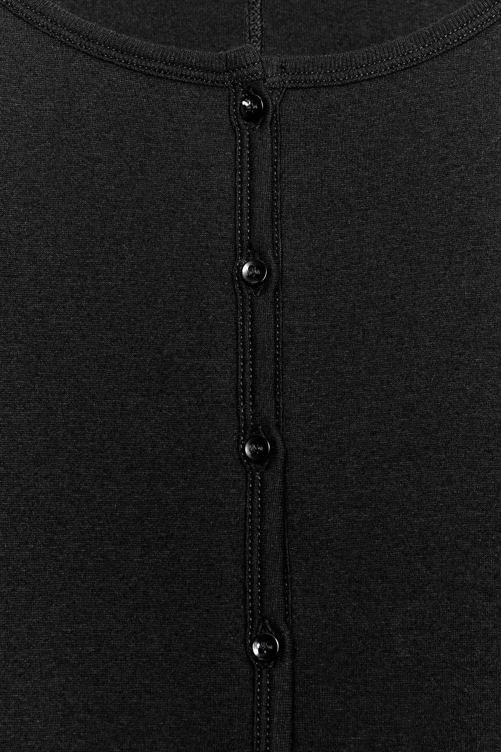 CAMISETA CUELLO PANADERO ALGOD?N / Negro
