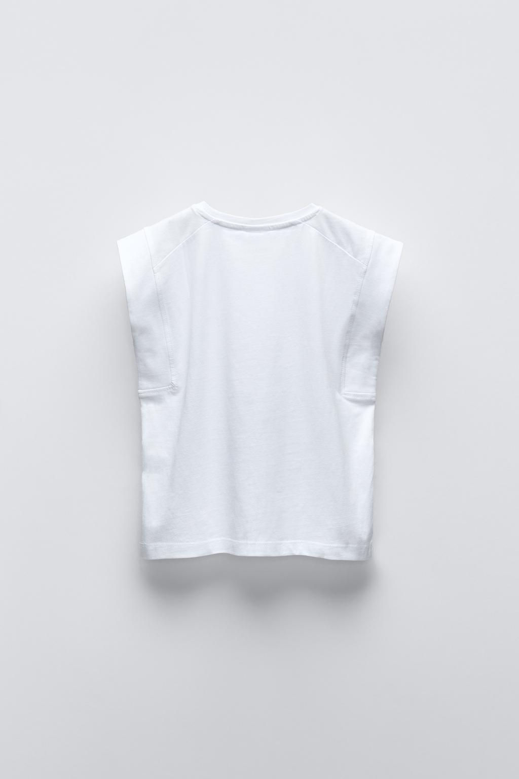 PLAIN T-SHIRT WITH TAB - Zara фото 2