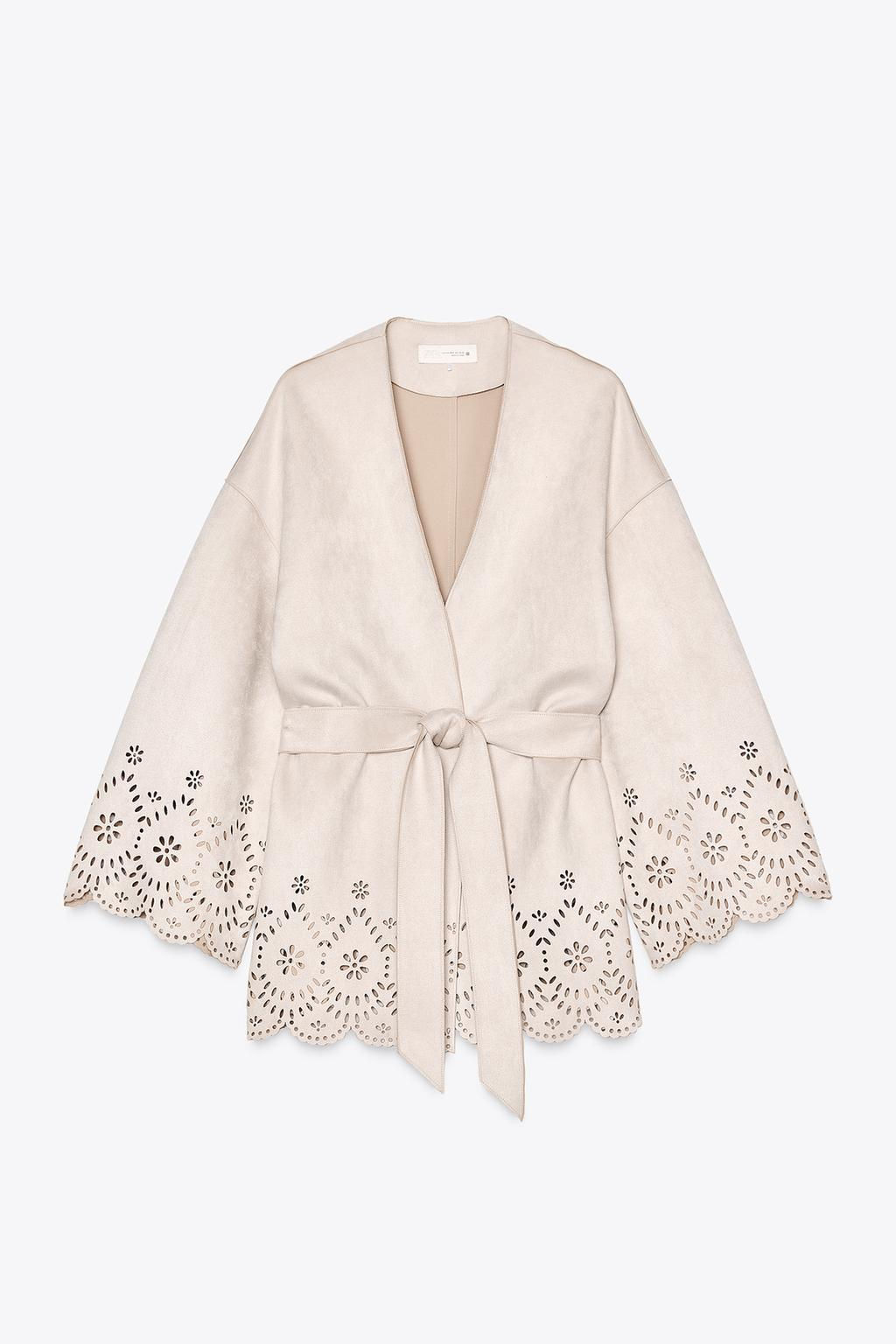 OPENWORK SUEDE-EFFECT TRENCH COAT - Zara фото 5