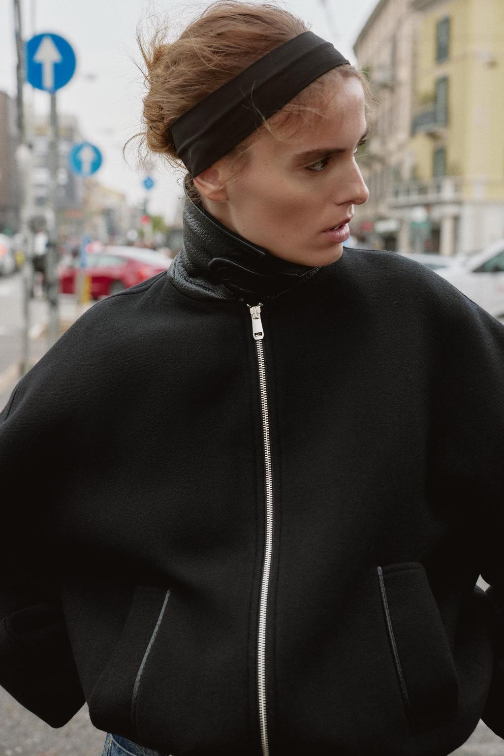 BALLOON BOMBER JACKET WITH CONTRAST WOOL COLLAR - Zara фото 2