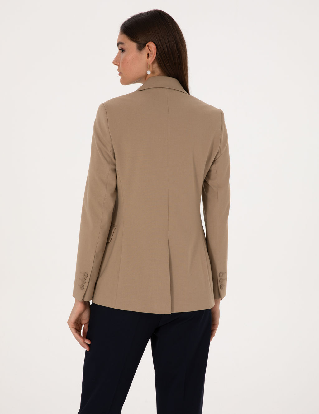 Bej Slim Fit Ceket