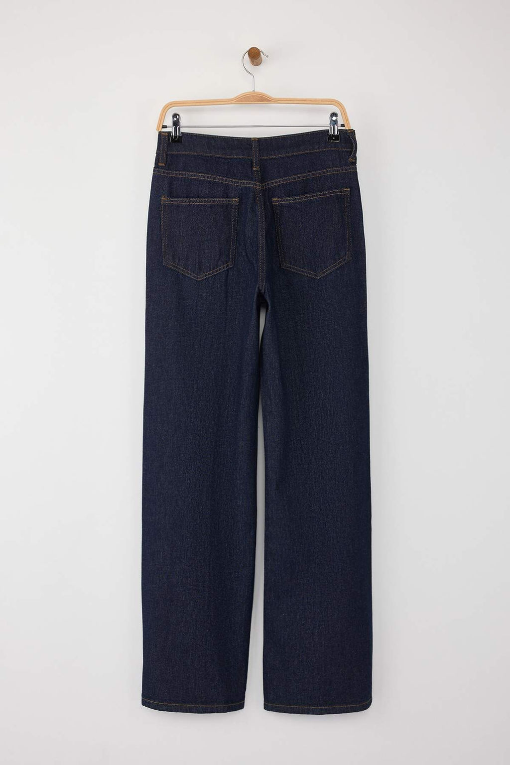 Ozel Koleksiyon Koyu Mavi Dikis Detayl? Yuksek Bel Wide Leg Jeans TWOAW26JE00002 - Trendyolmilla фото 10