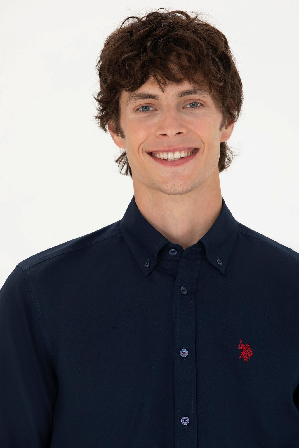 U. S. Polo Assn Мужская темно-синяя базовая рубашка с длинным рукавом - U.s. polo assn фото 9