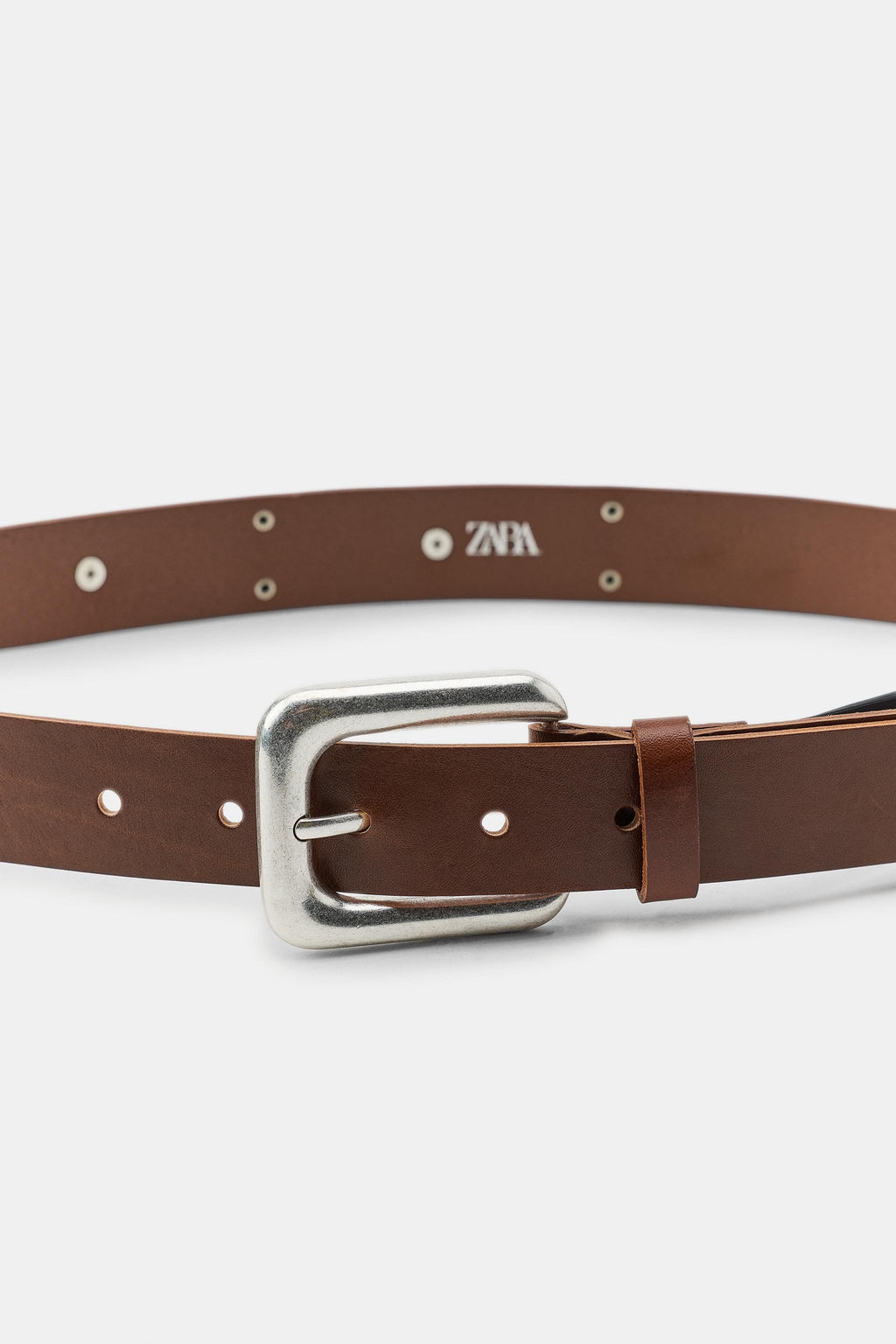 CINTUR?N PIEL TACHAS / Marr?n - Zara фото 2