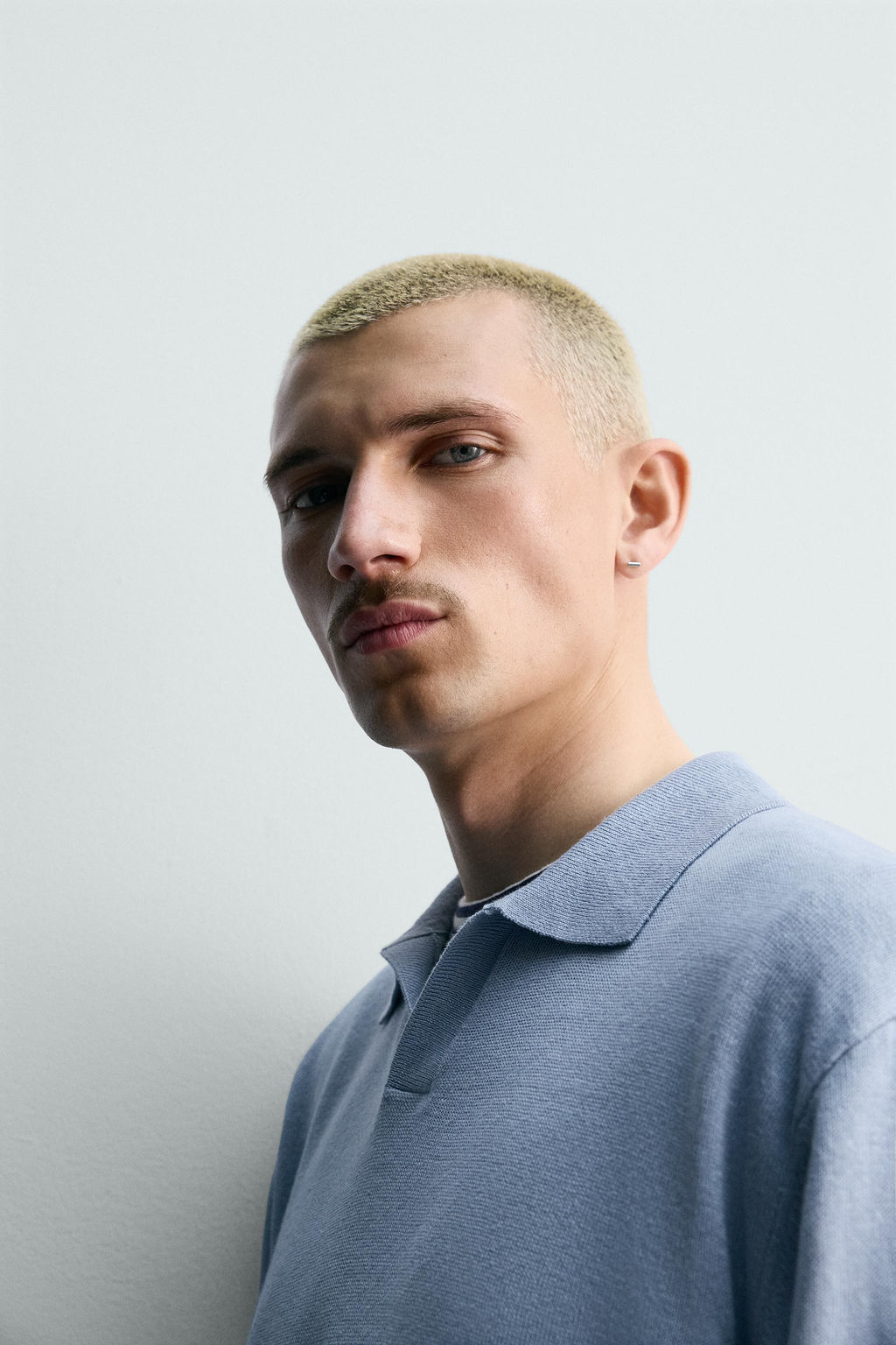 POLO PUNTO C??AMO - ALGOD?N / Celeste - Zara фото 5