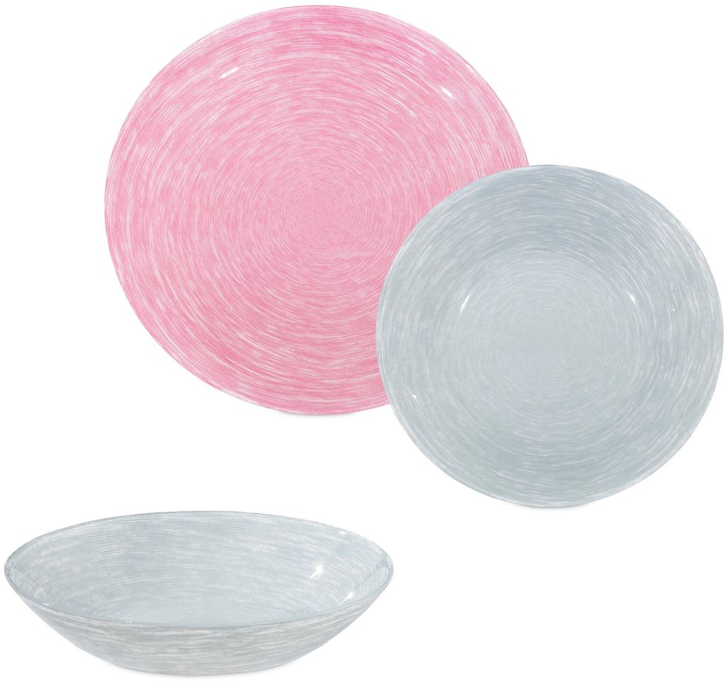 Набор столовый 18 предметов BRUSHMANIA PINK & GRANIT