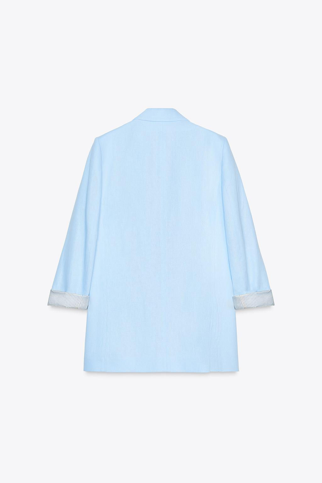 LINEN BLEND BLAZER WITH PRINTED CUFFS - Zara фото 14