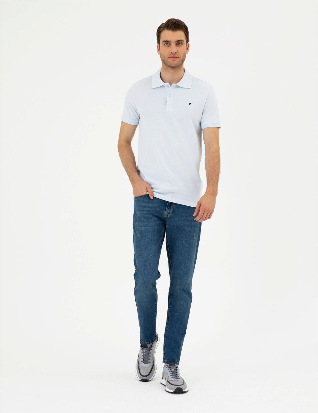 A__k Mavi Slim Fit %100 Pamuk Polo Yaka Basic Ti__rt - Pierre cardin фото 4