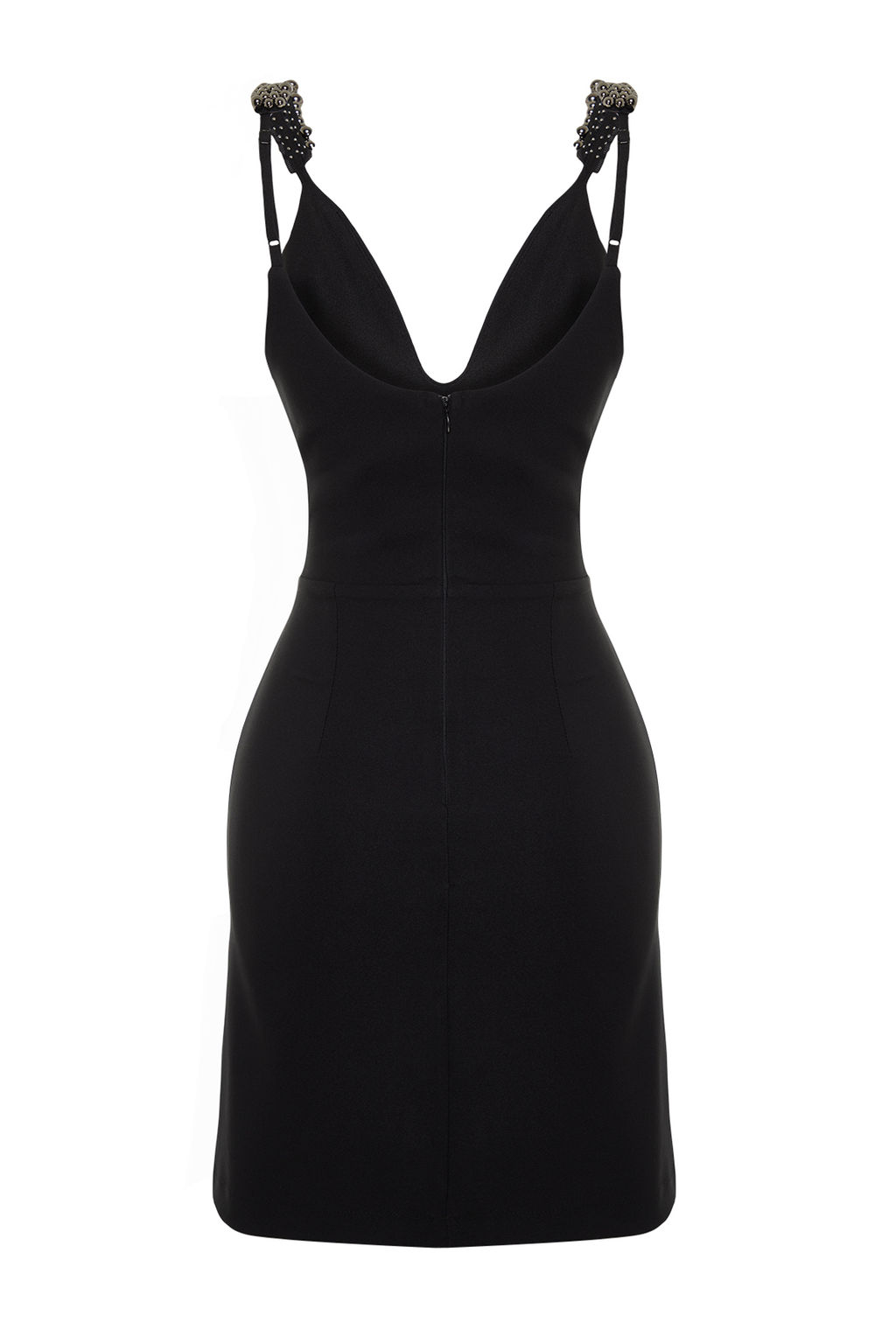 Siyah A-Kesim Vucuda Oturan Aksesuarl? Dokuma K?sa S?k Abiye Elbise TPRSS24EL00043 - Trendyolmilla фото 8