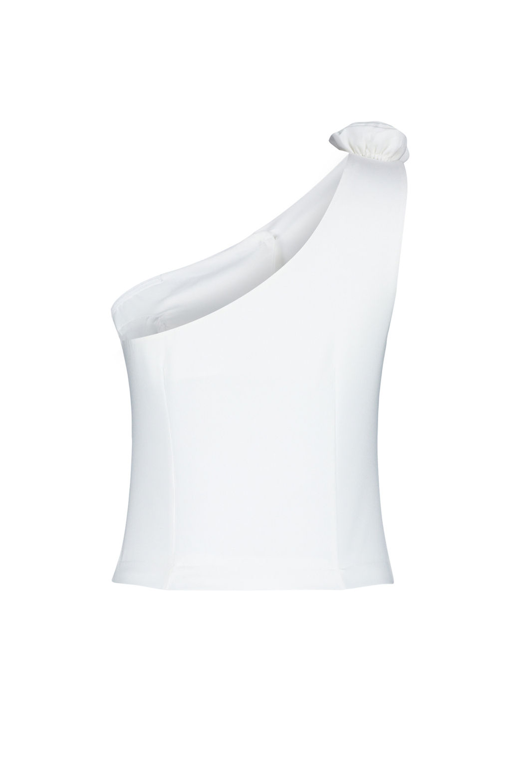 Limited Edition Ekru Fitted Tek Omuz Gul Detayl? Crop Dokuma Yelek TWOSS24YE00038