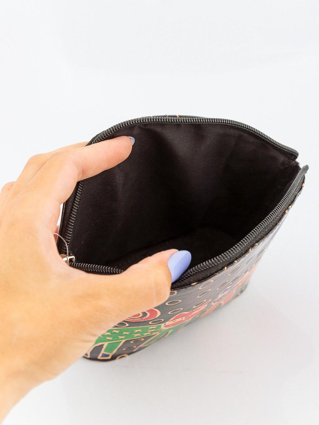 Косметичка натуральная кожа ручной принт Кошки №0514/7 - Ганг фото 5