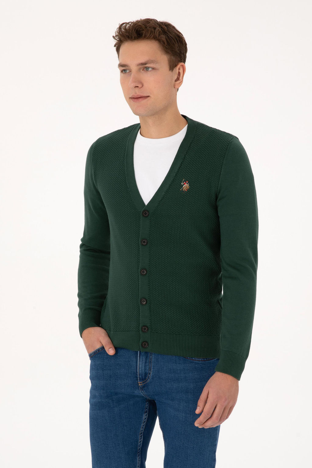 Erkek Koyu Ye_il Basic Triko H_rka - U.s. polo assn фото 3