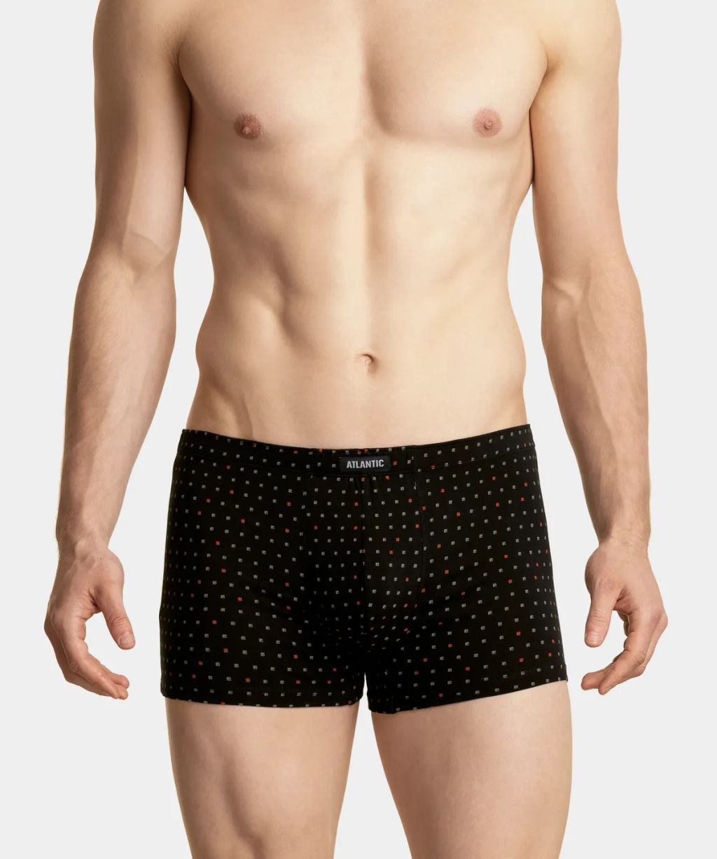 ATLANTIC 3MH-025/12 Трусы шорты Print 1 - набор 3 шт. черный + темный хаки + хаки  фото 2