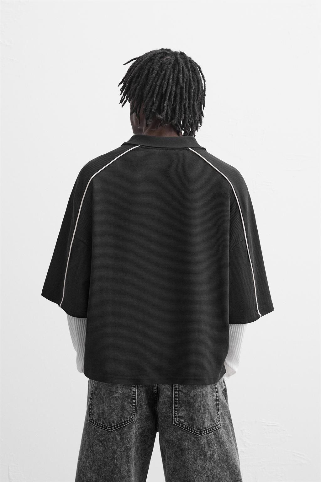 CONTRAST TEXT POLO SWEATSHIRT - Zara фото 3