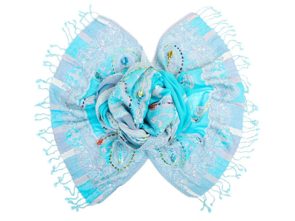 Палантин с вышивкой (шерсть 100%) № Тк903/72