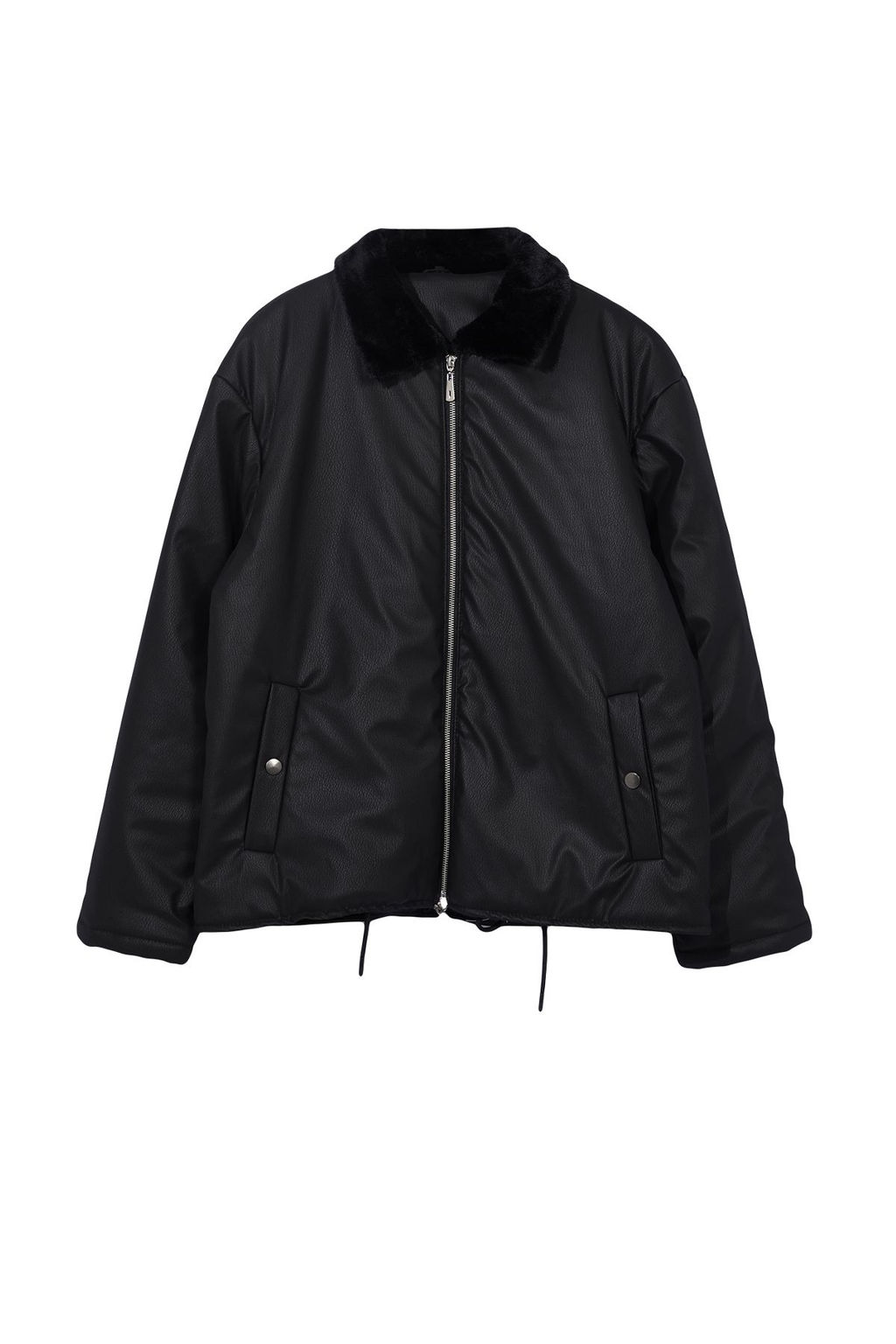 TRENDYOL MAN Siyah Regular Fit Kurk Yakal? K?sl?k Suni Deri Mont TMNAW25MO00020 - Trendyolmilla фото 7