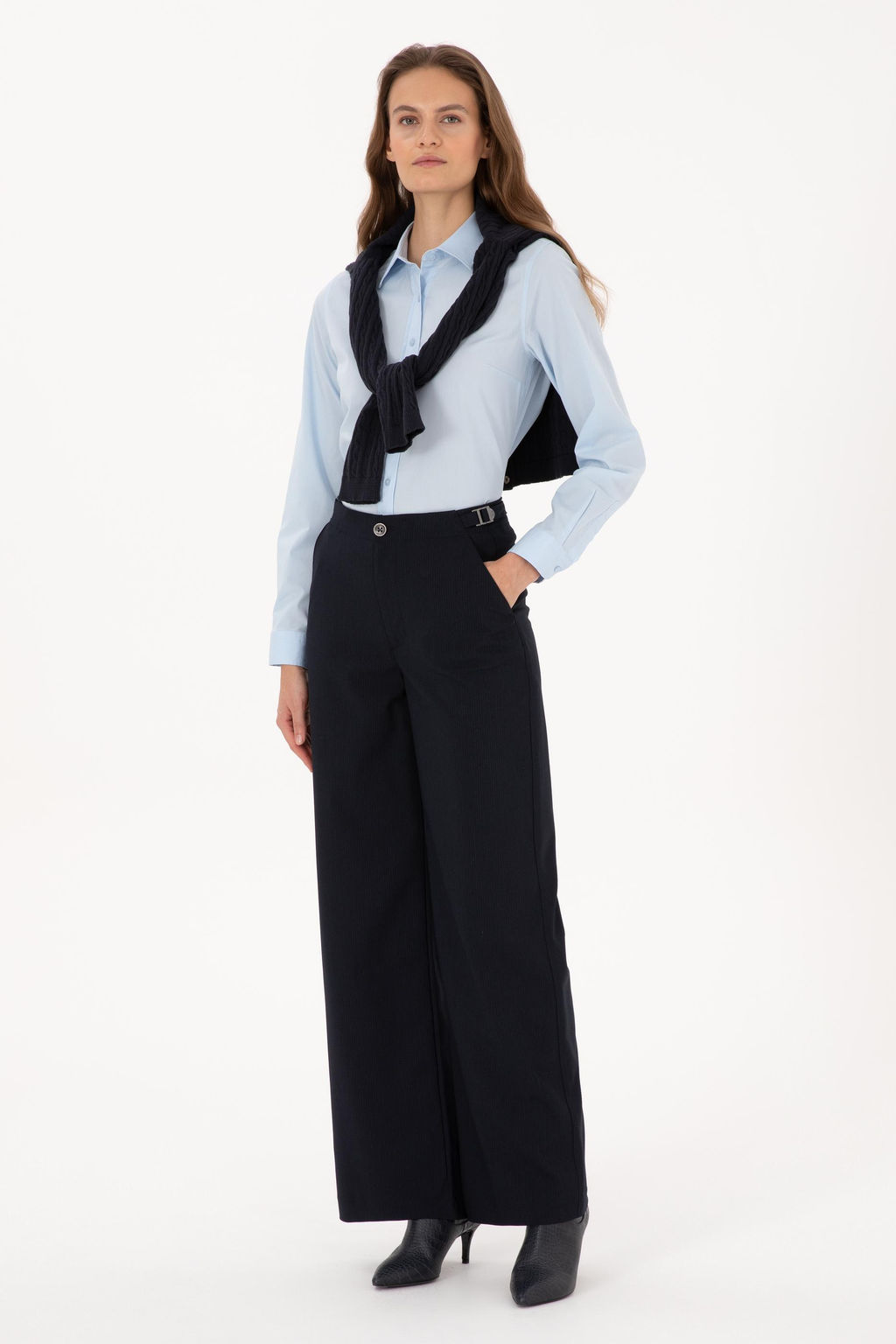 Kad_n A__k Mavi Uzun Kollu Basic G_mlek - U.s. polo assn фото 4