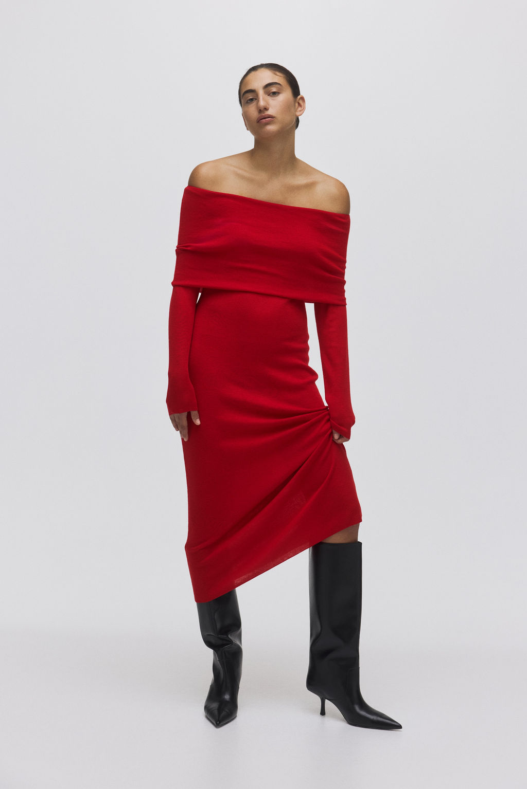 Vestido off-the-shoulder - H&m фото 5