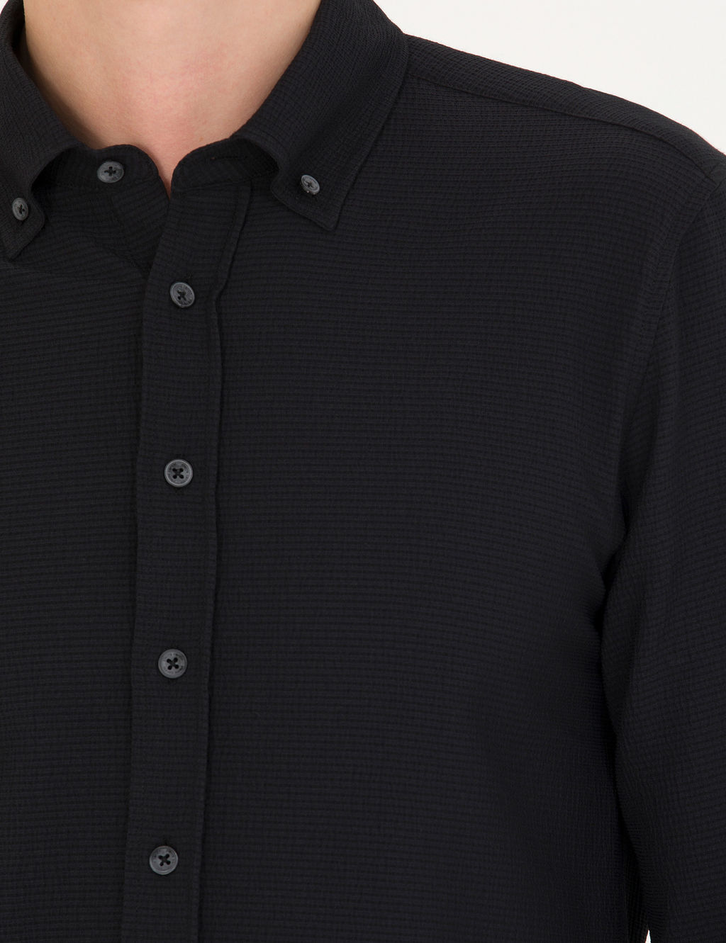 Siyah Slim Fit Uzun Kollu G_mlek