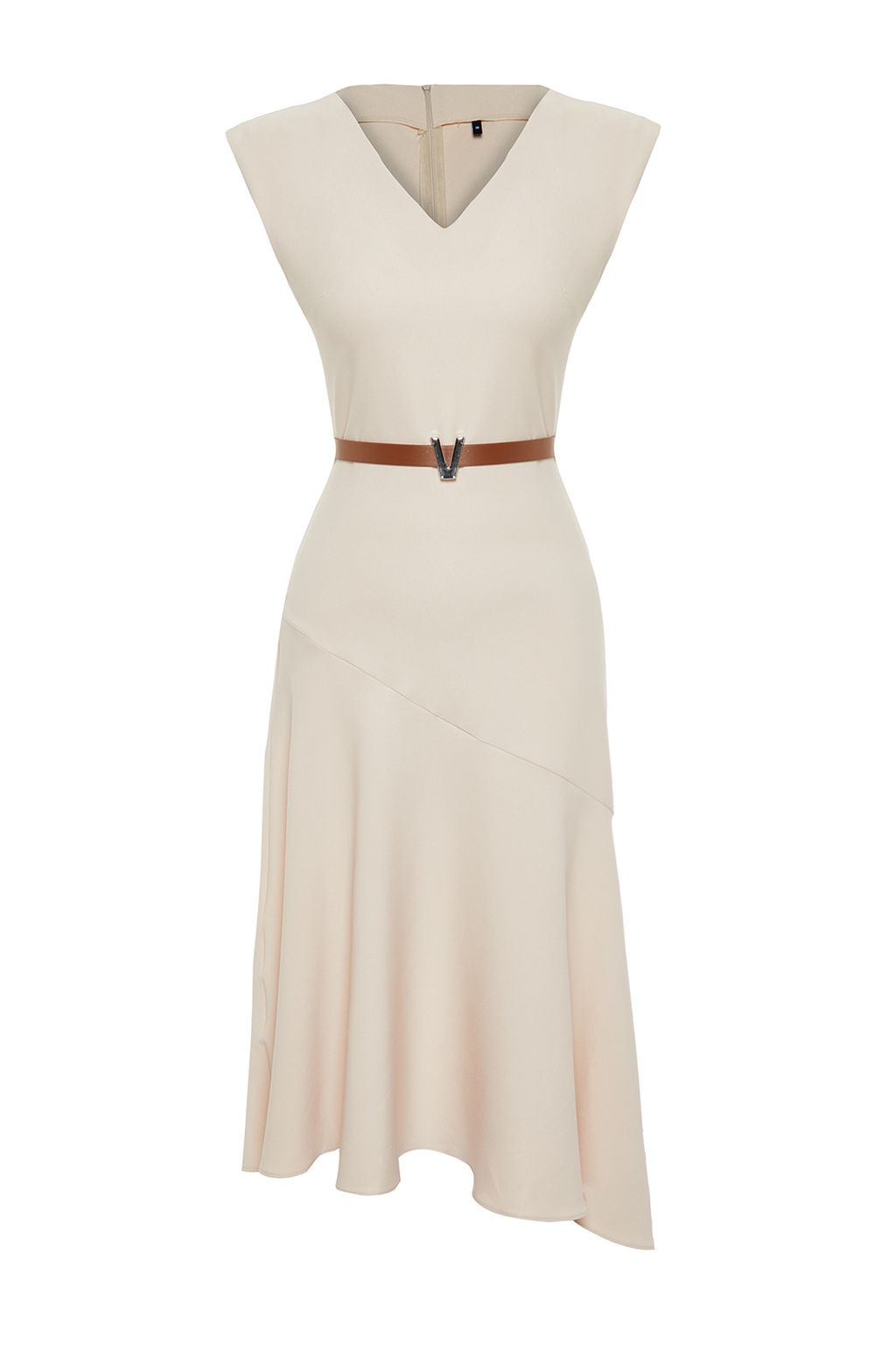 Tas Etegi Asimetrik Midi Dokuma Elbise TWOSS24EL00513